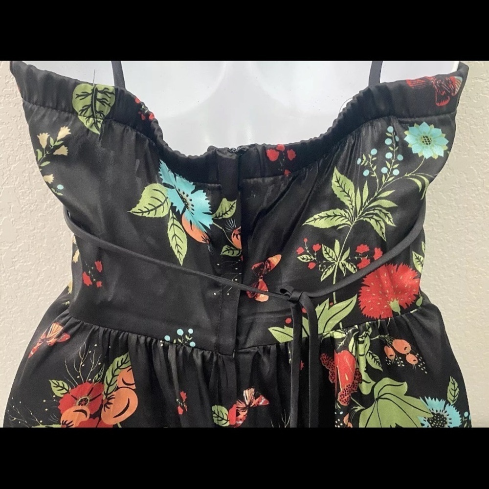 My Michelle Floral Strappy Sun Slip Dress Black Juniors 5/6 Floral Goth Emo​​​​​ - Picture 10 of 13